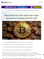Beyond Bitcoin: How Asia's new crypto playbook is breaking from the west - CoinJournal