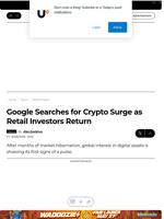 Google Searches for Crypto Surge as Retail Investors Return - U.Today