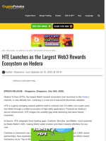 HTE Launches as the Largest Web3 Rewards Ecosystem on Hedera