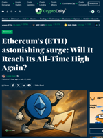 Ethereum’s (ETH) astonishing surge: Will It Reach Its All-Time High Again? - Crypto Daily