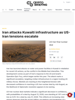 Iran attacks Kuwaiti infrastructure as US-Iran tensions escalate