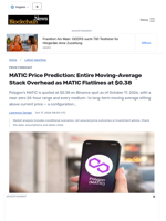MATIC Price Prediction: Entire Moving-Average Stack Overhead as MATIC Flatlines at $0.38 - Blockchain.News