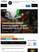 Binance Enables Crypto Payments via Pix in Brazil | Live Bitcoin News