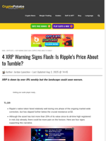 4 XRP Warning Signs Flash: Is Ripple's Price About to Tumble?