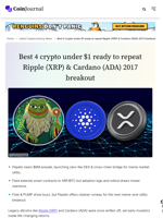 Best 4 crypto under $1 ready to repeat Ripple (XRP) & Cardano (ADA) 2017 breakout - CoinJournal