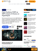 Flare Positions FXRP as XRP’s Asset of Choice on Hyperliquid – Crypto News Bitcoin News