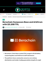 Berachain Surpasses Base and Arbitrum with $3.25B TVL - Crypto News Flash