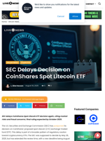SEC Delays Decision on CoinShares Spot Litecoin ETF | Live Bitcoin News