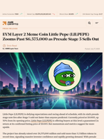 EVM Layer 2 Meme Coin Little Pepe (LILPEPE) Zooms Past $6,575,000 as Presale Stage 5 Sells Out - AMBCrypto