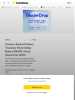 Helius (HSDT) Soars 200% on $500M Raise for SOL Treasury