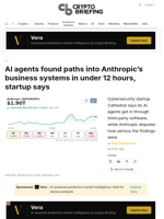 AI agents found paths into Anthropic's business systems in under 12 hours, startup says