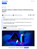 3 Crypto Tokens to Watch Ahead of Nvidia Earning Report