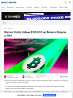 Bitcoin Miners Start Dumping BTC as Price Wobbles