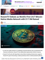 RoxomTV Debuts as World’s First 24/7 Bitcoin-Native Media Network with $17.9M Raised - TheNewsCrypto