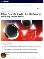 Billions Flow Into Crypto—But 10x Research Warns Big Trouble Ahead