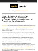 Input | Output (IO) partners with Argentine Fintech Chamber to accelerate blockchain adoption across Argentina’s digital economy