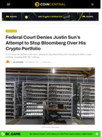 Federal Court Denies Justin Sun’s Attempt to Stop Bloomberg