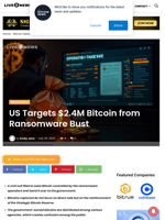 US Targets $2.4M Bitcoin from Ransomware Bust | Live Bitcoin News