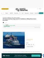 US forces destroy drug vessel in Caribbean, killing three narco-terrorists