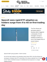 SpaceX sees rapid ETF adoption as holders surge from 4 to 40 on first trading day