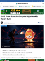 SHIB Price Tumbles Despite High Weekly Token Burn - TheNewsCrypto