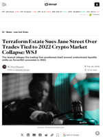 Terraform Estate Sues Jane Street Over Trades Tied to 2022 Crypto Market Collapse: WSJ - Decrypt