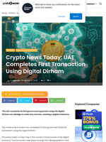 Crypto News Today: UAE Completes First Transaction Using Digital Dirham | Live Bitcoin News