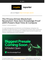 The Privacy-Driven Blockchain Revolution: How Zero Knowledge Proof (ZKP) Powers Real-Time AI Compute