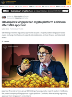 SBI Acquires Singaporean Crypto Exchange Coinhako After MAS Approval