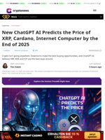 ChatGPT Predicts Prices for XRP, Cardano, and Internet Computer