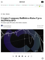 Crypto Company Bullish to Raise Up to $629M in IPO - Decrypt