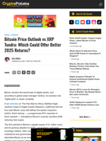 Bitcoin Price Outlook vs XRP Tundra: Which Could Offer Better 2025 Returns?