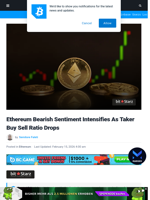 Ethereum Bearish Sentiment Intensifies As Taker Buy Sell Ratio Drops | Bitcoinist.com
