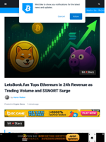 LetsBonk.fun Tops Ethereum in 24h Revenue as Trading Volume and $SNORT Surge