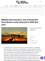 Middle East tensions, low inventories drive Brent crude forecast to $96 this year