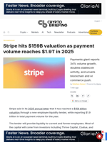 Stripe hits $159B valuation as payment volume reaches $1.9T in 2025