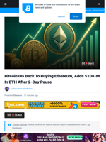 Bitcoin OG Back To Buying Ethereum, Adds $108-M In ETH After 2-Day Pause | Bitcoinist.com