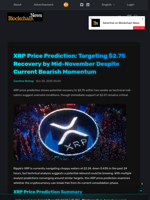 XRP Price Prediction: Targeting $2.75 Recovery by Mid-November Despite Current Bearish Momentum - Blockchain.News