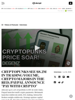 CRYPTOPUNKS SEE $8.2M IN TRADING VOLUME, CRYPTO MAJORS IN THE RED, PAYPAL ANNOUNCE 