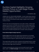 Kumbra Capital Highlights Growing Investor Focus on Late-Stage Private Market Opportunities | Visionary Financial