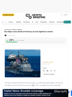 No ships cross Strait of Hormuz as Iran tightens control