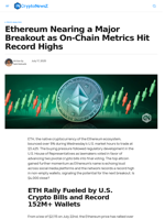Ethereum Nearing a Major Breakout as On-Chain Metrics Hit Record Highs - CryptoNewsZ