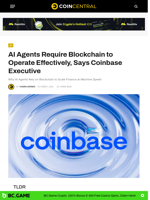 AI Agents Require Blockchain to Operate Effectively, Says Coinbase Executive
