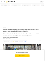 Bitcoin hit bottom at $59,000 marking end to the crypto winter, says Standard Chartered analyst 