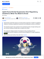 Upbit Suspension: 3-Month Punishment Over Regulatory Violations
