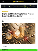 Digital Gold Rush: Crypto Gold Tokens Break $2.5 Billion Barrier - CoinCentral