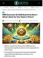 BNB Executes $1.02B Quarterly Burn—What’s Next for the Token’s Price? - Crypto News Flash