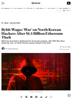 Bybit Wages 'War' on North Korean Hackers After $1.4 Billion Ethereum Theft - Decrypt