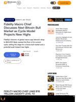 Fidelity Macro Chief Discusses Next Bitcoin Bull Market as Cycle Model Projects New Highs – Markets and Prices Bitcoin News