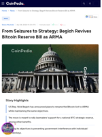 From Seizures to Strategy: Begich Revives Bitcoin Reserve Bill as ARMA